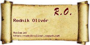 Rednik Olivér névjegykártya